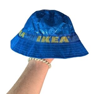 Ikea bucket hat plastic fabric like an IKEA bag fun one size hat